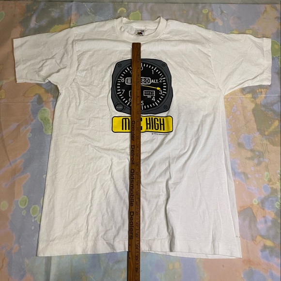 Vintage T Shirt 90s  Single Stitch MADE IN CANADA Mile High Club Aviation 1992 - Picture 5 of 8